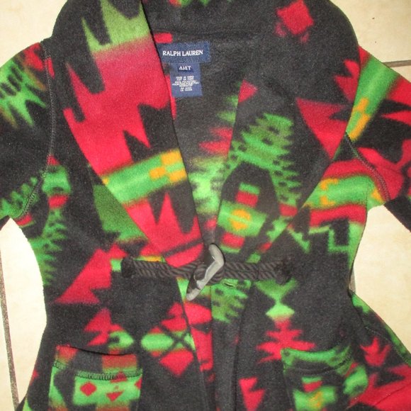 RALPH LAUREN ~ AZTEC INSPIRED FLEECE JACKET ~ 4 / 4T - Picture 4 of 7